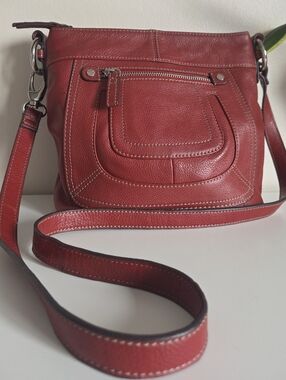 Red Tignanello Leather Crossbody Purse